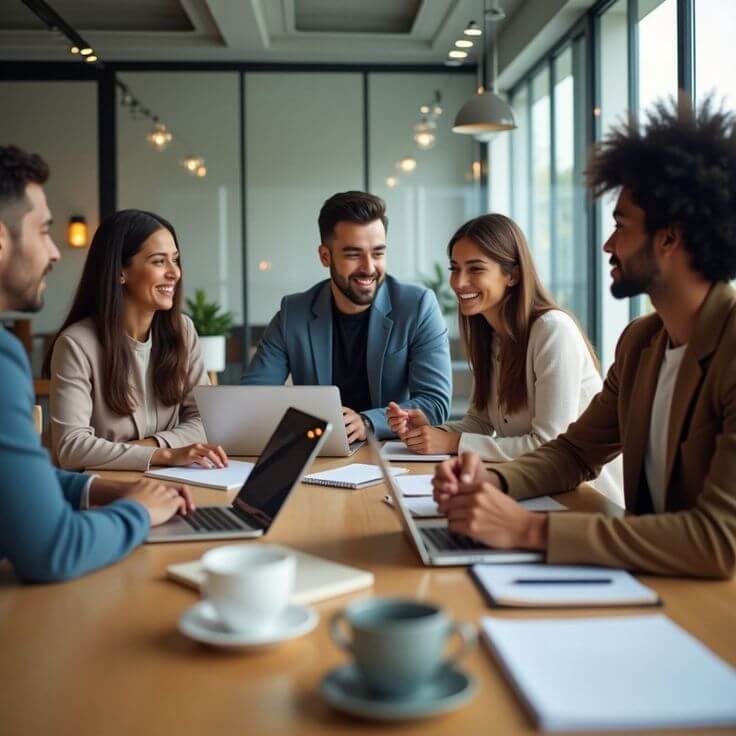 security consultants meeting with clients